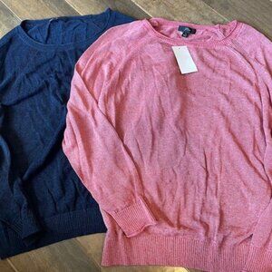 NWT J. Crew Crewneck Lightweight Sweaters Sz M (Set of 2)